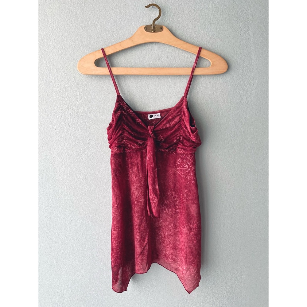 Orsay | Y2k Reddish-Pink Glittery Sherry Fairy Cami Tank Top